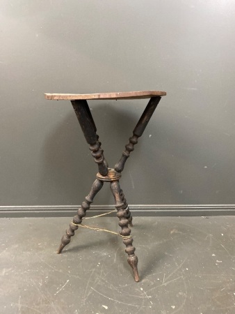 Antique wooden tripod bobbin table