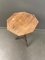 Antique wooden tripod bobbin table - 2