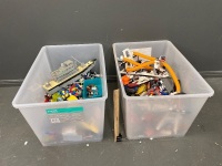 2 lge boxes of mixed Lego and misc toys - 2