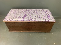 Wooden Storage Chest with padded cloth lid