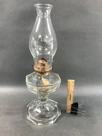 Vintage Glass Kero Lamp with Greek Key Design