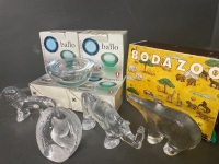 Collection of glass animals and candleholders. Bodazoo and Ballo brands - 2