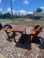 Hand made and crafted hardwood 2 person outdoor setting