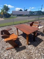 Hand made and crafted hardwood 2 person outdoor setting - 2