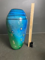 Quality heavy tall art glass vase