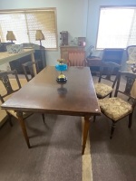 Antique Extendable Dining Table with Tapered Legs + 4 Chairs - 5