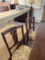 Antique Extendable Dining Table with Tapered Legs + 4 Chairs - 7