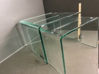 2 small nest of glass side tables  - 2