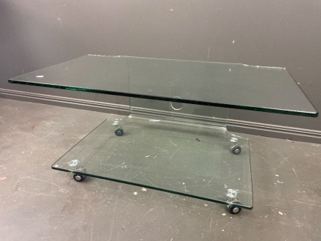 Glass tv unit - small chip bottom right side