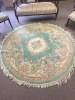 Large round floral design floor rug