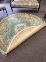 Large round floral design floor rug - 2