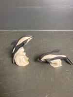 2 x Highbank Porcelain Orca scupltures - Lochgilphead Scotland - 2