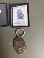 Cutty Sark Medalian on Keyring with Certificate of Authenticity + Brass Erotica Pendant  - 2