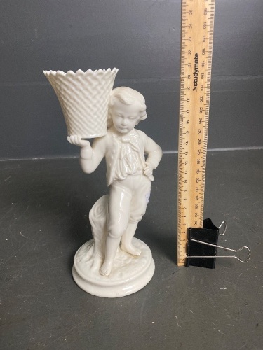 Belleek of Ireland Boy basket bearer figurine