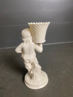 Belleek of Ireland Boy basket bearer figurine - 2