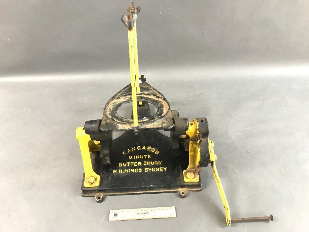 Vintage Cast Iron Kangaroo Bench Top Butter Churn