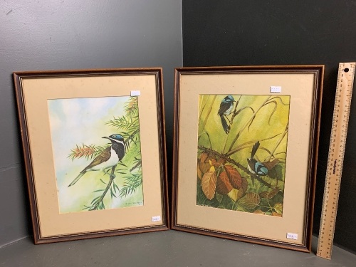 2 Bird Prints signed E. Shepherd