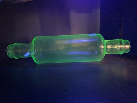 1 Uranium Glass Rolling Pin + 1 Clear Glass Rolling Pin