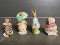 4 small Beatrix Potter figurines - Miss Moppet, Benjamin Bunny, Mrs Tiggy Winkle, Peter Rabbit - 2