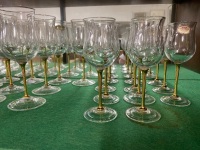 Large lot of Italian Genuine Lead Crystal wine glasses, champagne flutes and goblets - 3