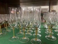 Large lot of Italian Genuine Lead Crystal wine glasses, champagne flutes and goblets - 4