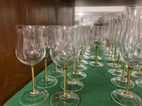 Large lot of Italian Genuine Lead Crystal wine glasses, champagne flutes and goblets - 5