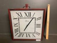 Large square metal encased clock