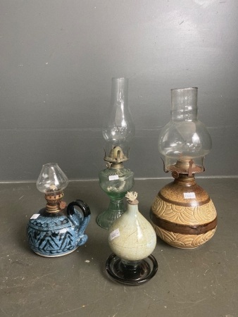 Set of 4 unique kerosene lamps