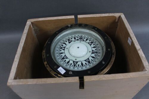 Large WWII Ships Gimbal Compass by Saura, Japan