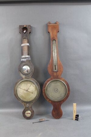Two Early Victorian 5 Way Mercury Wall Barometers for Spares/Restoration