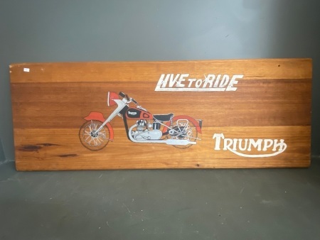 Triumph folkart wooden sign (1200x440)