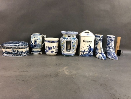 Collection of Blue & White China inc. Delft,Willow, etc.
