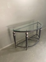 Half circle glass side/hall table - 3