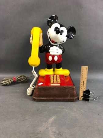Vintage Mickey Mouse Push Button Phone