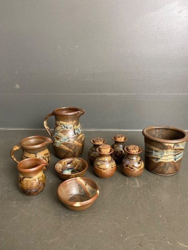 FLAXTON Pottery small brown collection