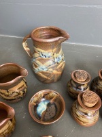 FLAXTON Pottery small brown collection - 2