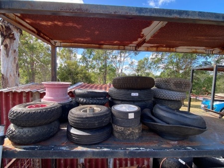 Quantity of mower and wheel barrow tyres