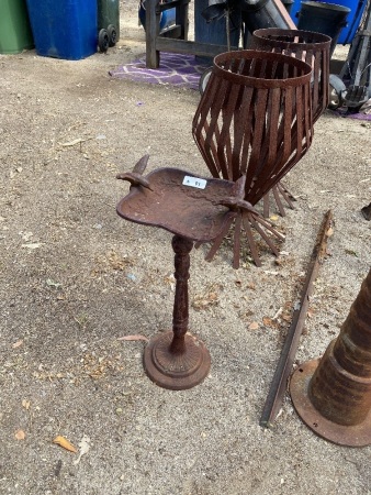 Ornate cast iron bird bath