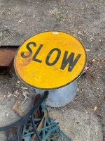 Slow sign outdoor table