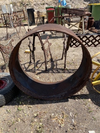 Large metal fire ring