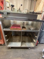 Stainless steel work bench on wheels 