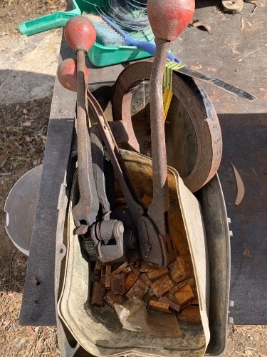 Metal strapping tensioner and crimper