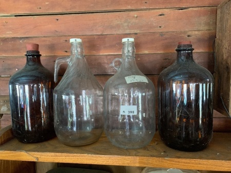 4 Glass Demijohns