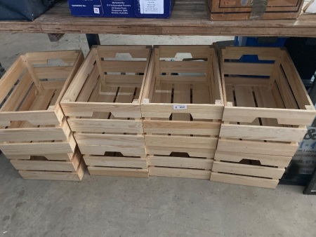 8 wooden storage boxes