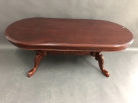 Contemporary Red Cedar Double Pedestal Coffee Table - 2