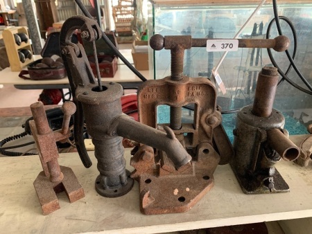 Metal Lot of Vintage Vice, Jack, Hydrant