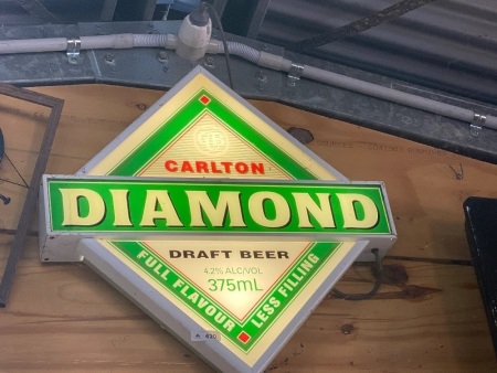 Carlton diamond backlit sign 