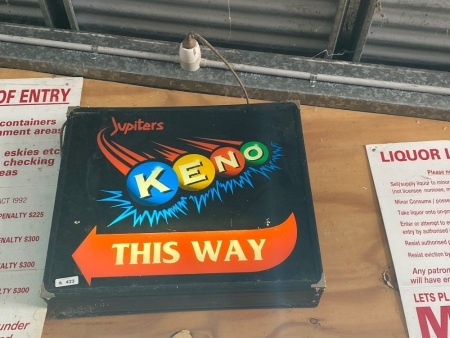 Keno backlit sign