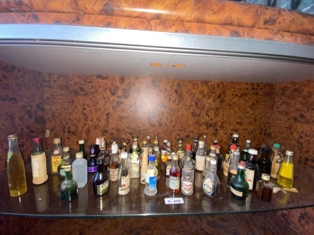 Mixed glass mini bar bottles