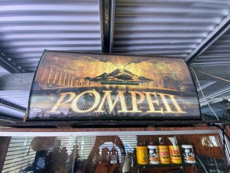 Pompeii backlit sign